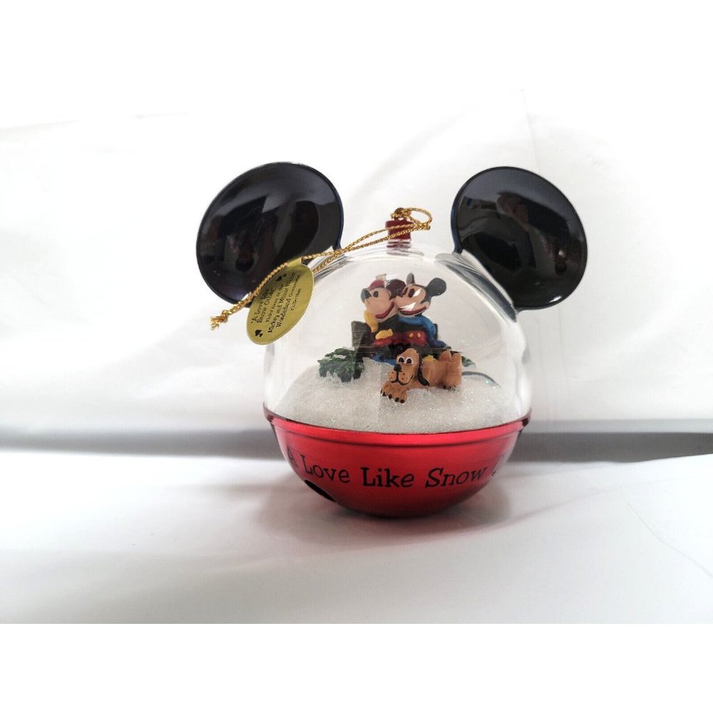 Mickey Mouse 2008 Snow Globe Ornament A LOVE LIKE SNOW OTHER Bradford #A0278 COA - Picture 1 of 10
